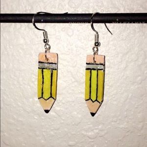 Handmade pencil earrings